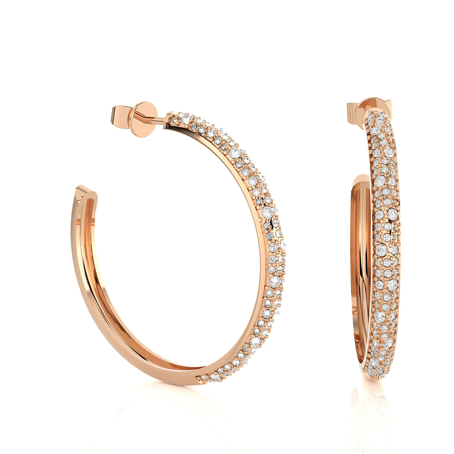 1 1/4 ctw Round Lab Grown Diamond Hoop Earrings