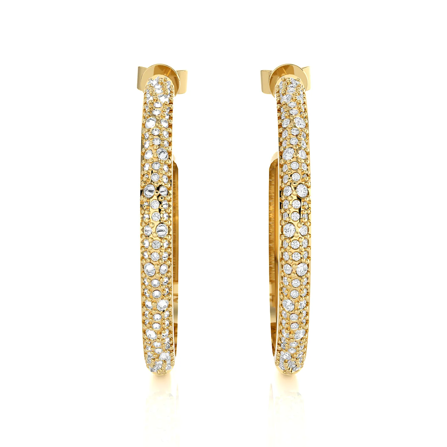 1 1/4 ctw Round Lab Grown Diamond Hoop Earrings