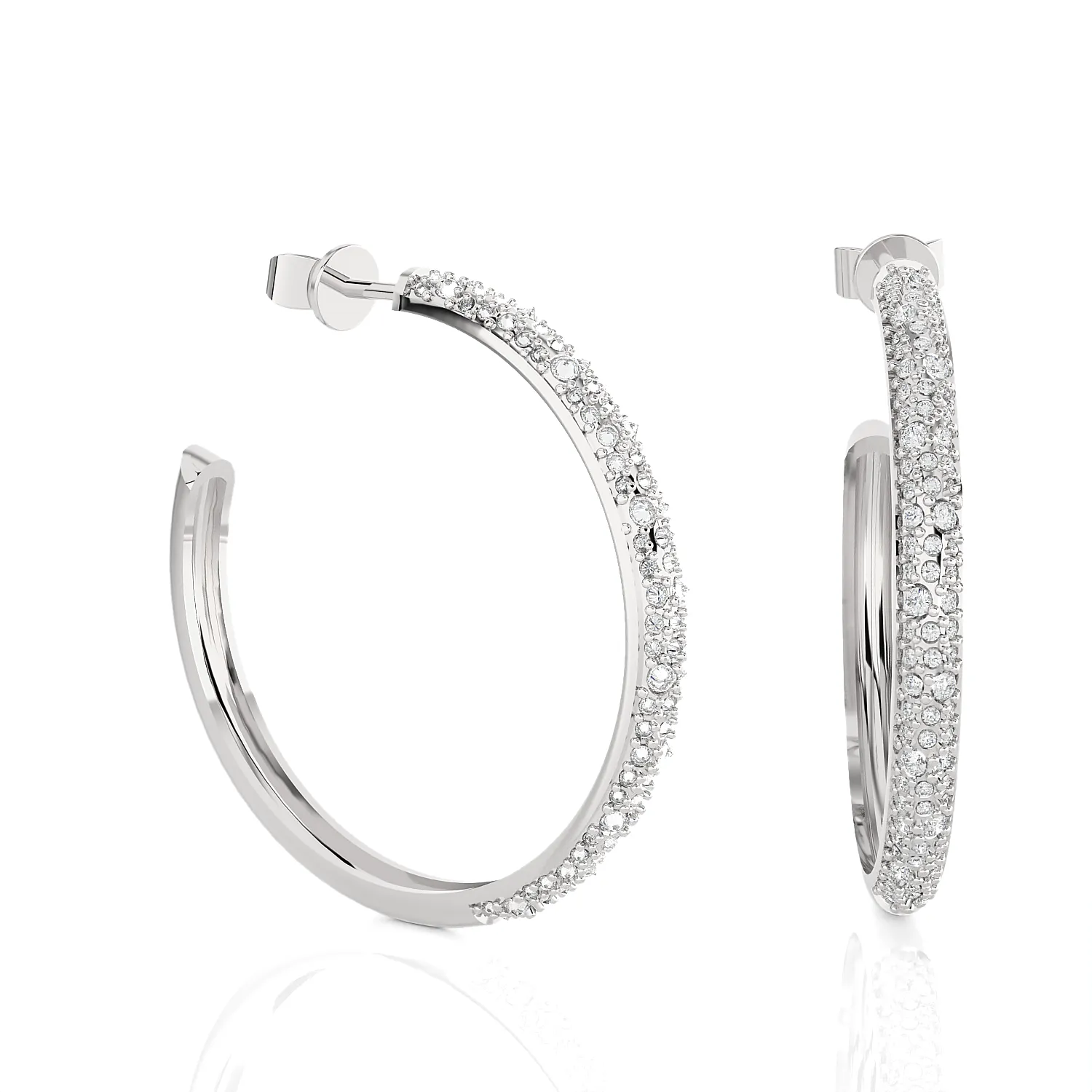 1 1/4 ctw Round Lab Grown Diamond Hoop Earrings