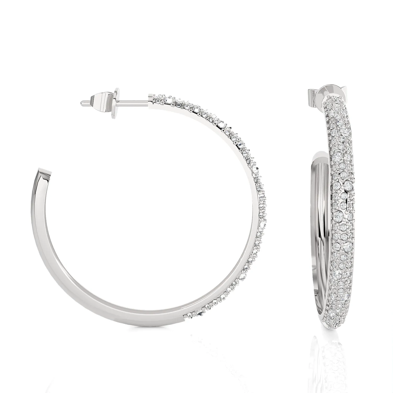 1 1/4 ctw Round Lab Grown Diamond Hoop Earrings