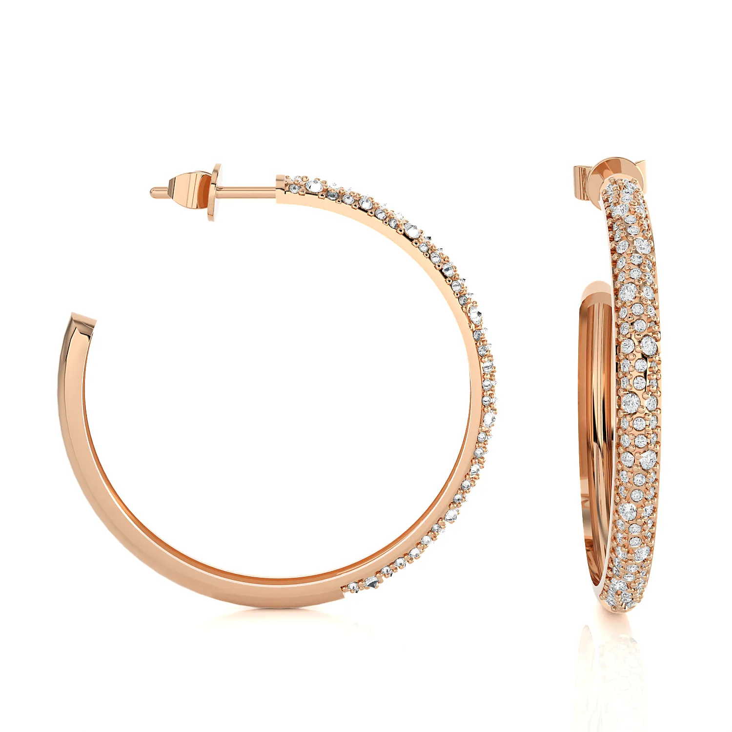 1 1/4 ctw Round Lab Grown Diamond Hoop Earrings