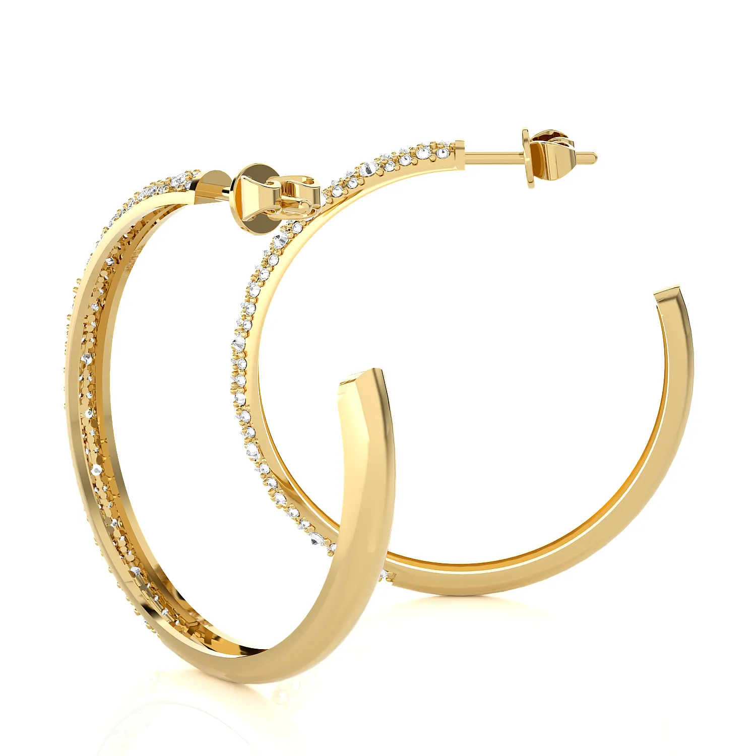 1 1/4 ctw Round Lab Grown Diamond Hoop Earrings