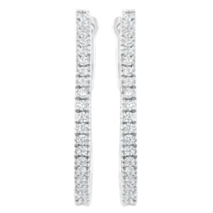 10KT White Gold 1/2 cttw Diamond Hoop Earrings (I-J, I2-I3)