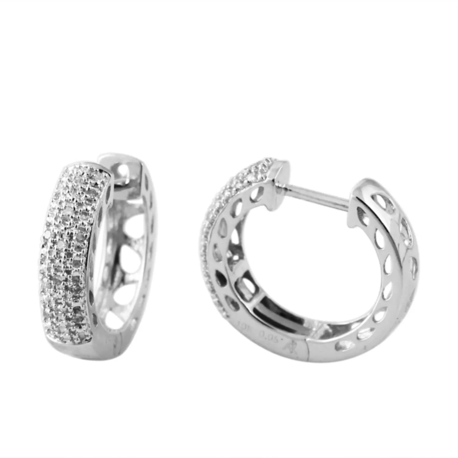 1/10 CTW Diamond Hoop Earrings in 10KT White Gold