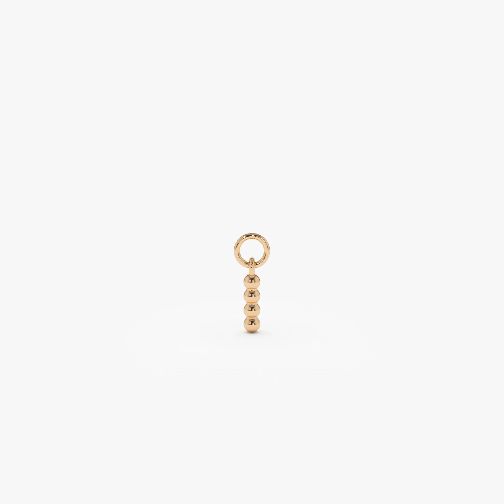 14k Beaded Hoop Charm