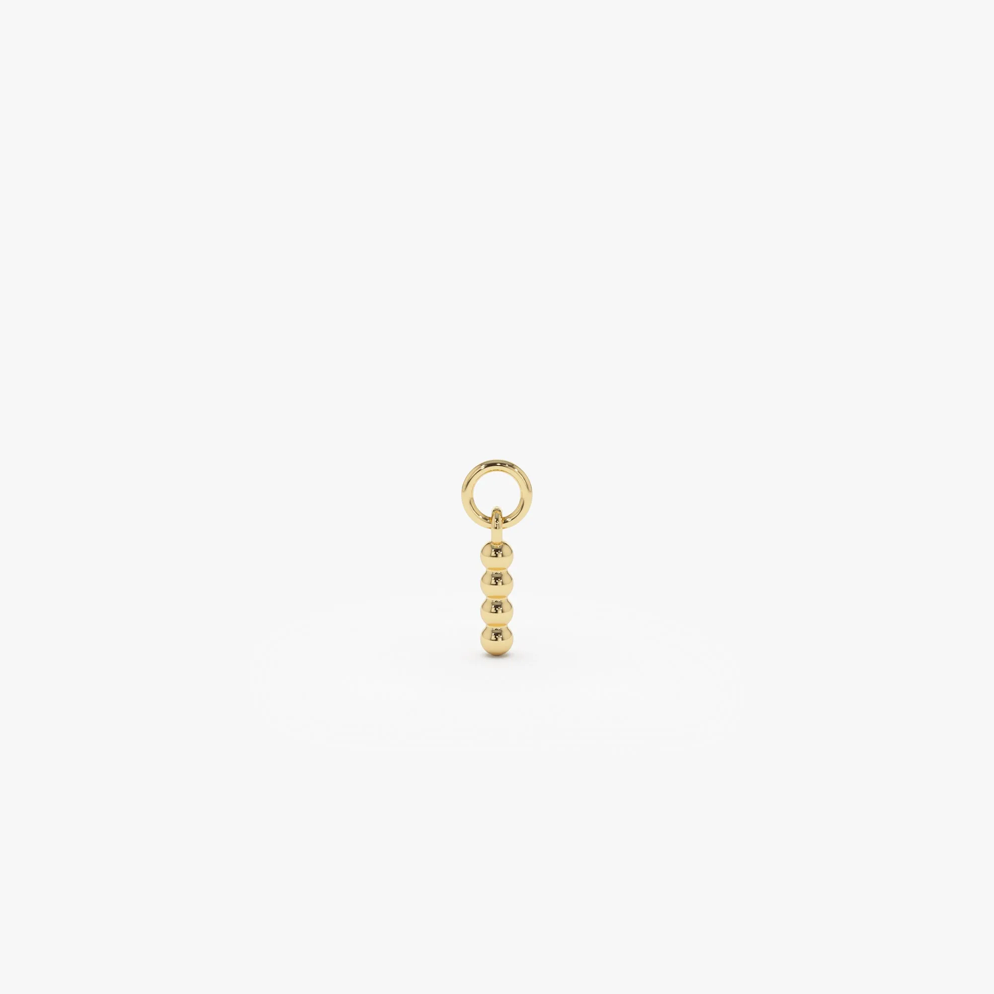 14k Beaded Hoop Charm