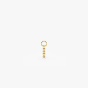 14k Beaded Hoop Charm