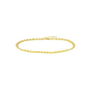 14K Yellow Gold Full Disc Anklet