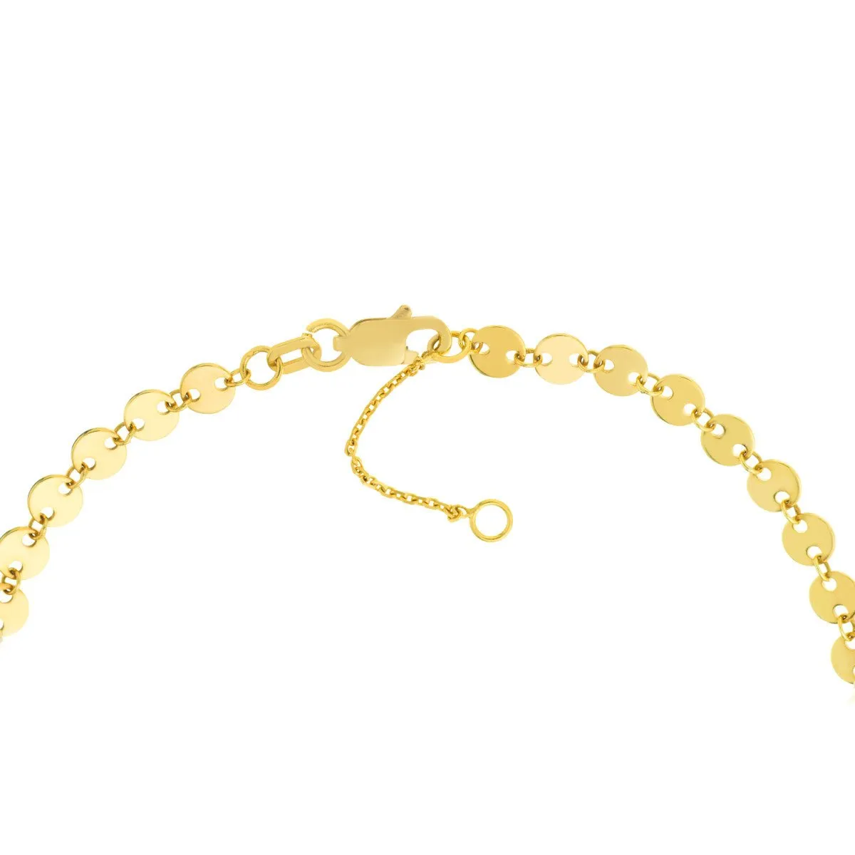 14K Yellow Gold Full Disc Anklet