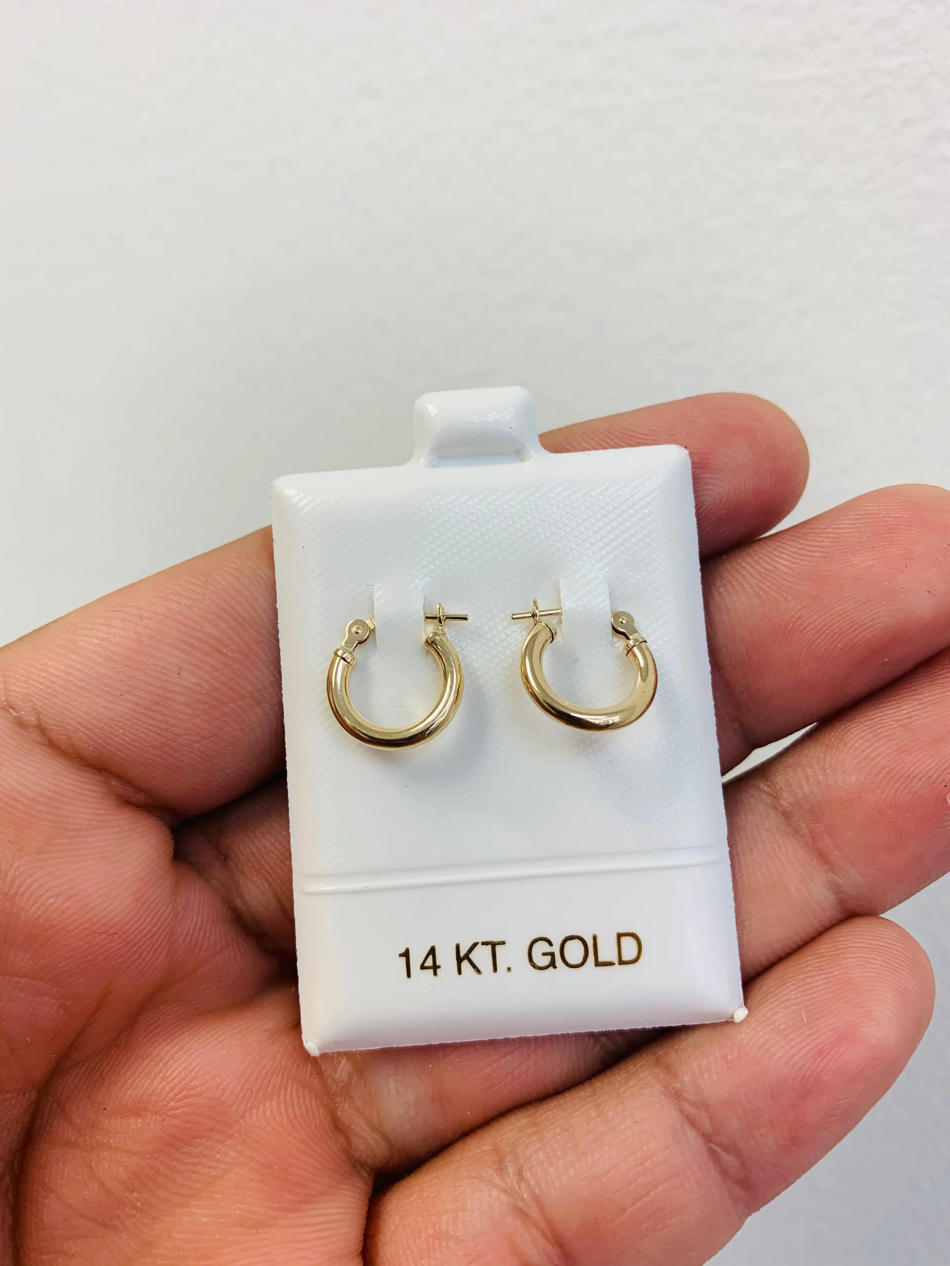 14K Yellow Gold Little Hoop Earrings For Womens Female Girls Birthday  Gifts