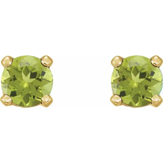 14K Yellow Gold Natural Peridot Earrings