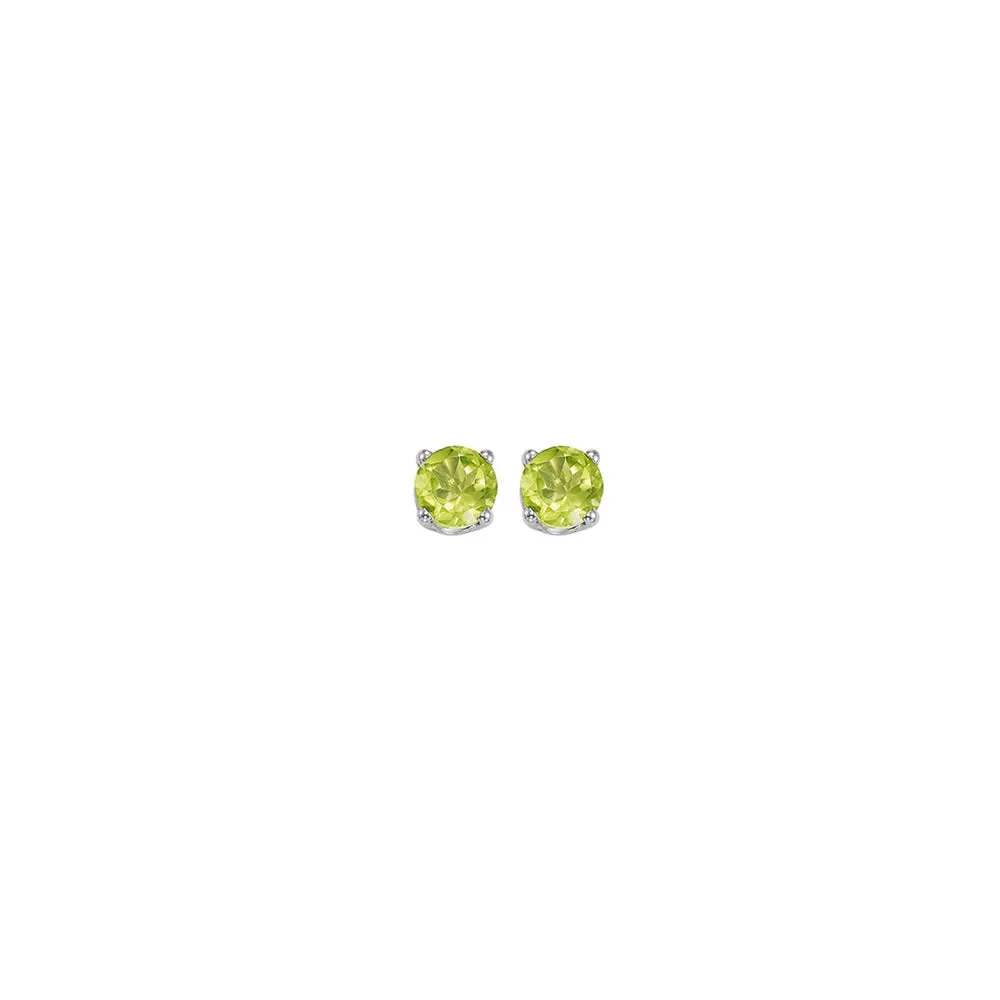 14Kt White Gold Peridot 1/5Ctw Earring