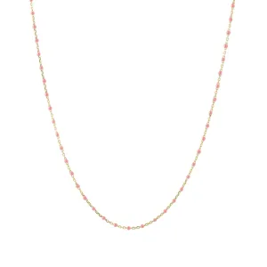 16" Coral Tiny Dot Chain Necklace