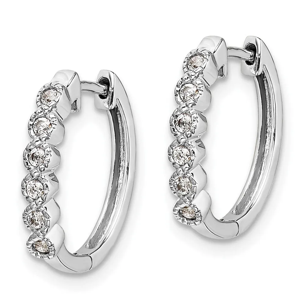 1/8 CTW Diamond Hoop Earrings in 14KT White Gold