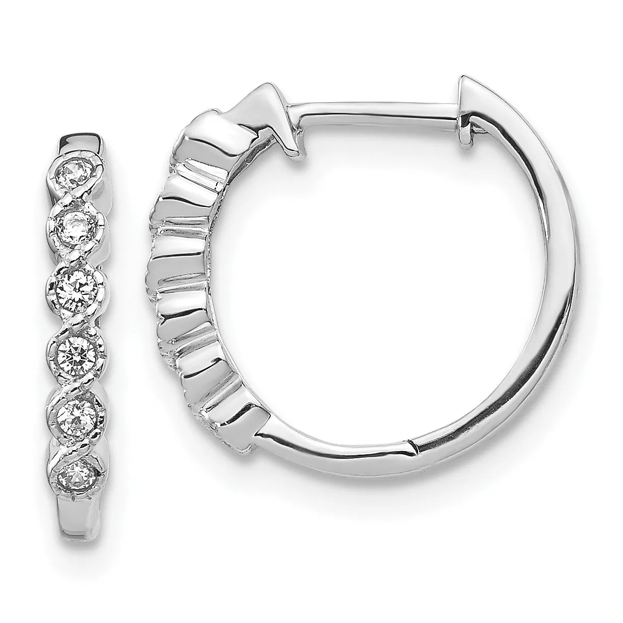 1/8 CTW Diamond Hoop Earrings in 14KT White Gold