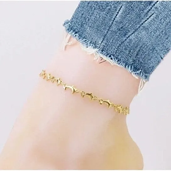 18k Gold Plated Dolphin Anklet