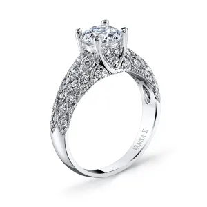 18K White Gold Diamond Engagement Ring