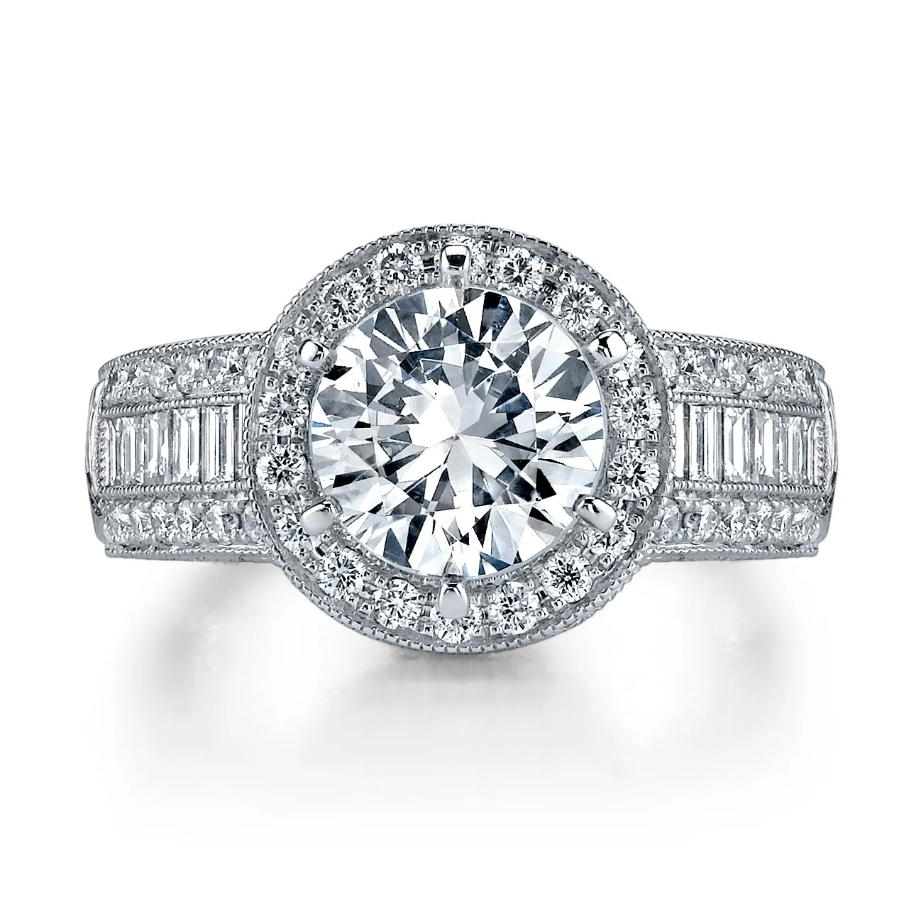 18K White Gold Halo Diamond Engagement Ring