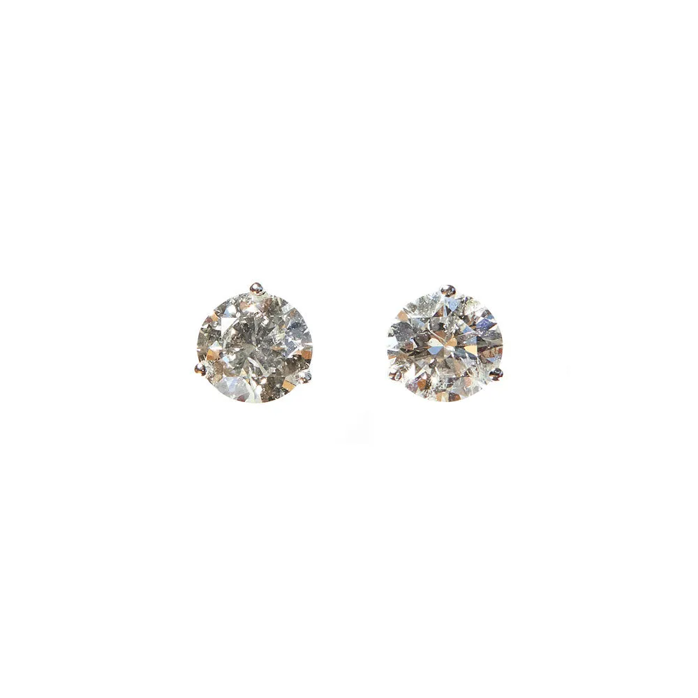 2.03 Carat White Diamond Stud Earrings