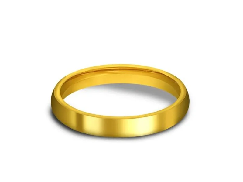 3MM HIGH POLISH YELLOW CLASSIC Tungsten Wedding Band