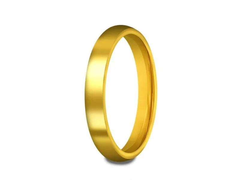 3MM HIGH POLISH YELLOW CLASSIC Tungsten Wedding Band