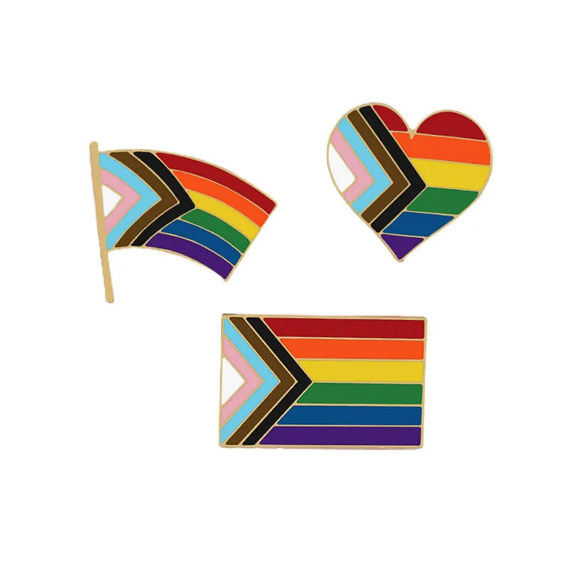 3Pcs Show Your Pride Rainbow Flag Brooch