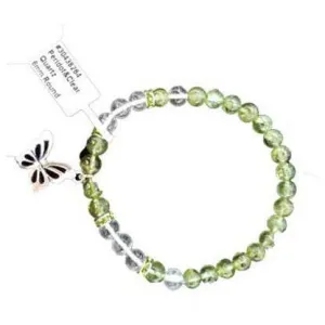 6mm Peridot/ Quartz Butterfly bracelet