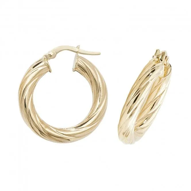 9ct Yellow Gold Oval Hoop Earrings ER1059