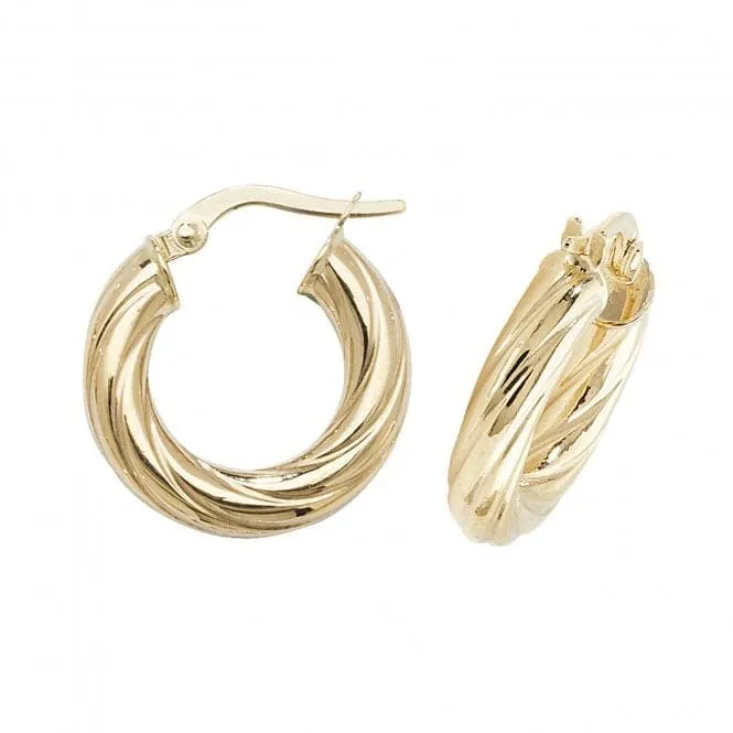 9ct Yellow Gold Oval Hoop Earrings ER1059