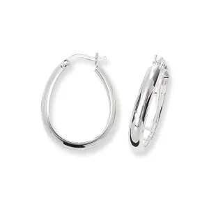 Acotis Silver Hoop Earrings Oval G5566