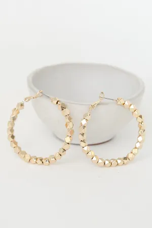 Alexandra Gold Beaded Hoop Earrings