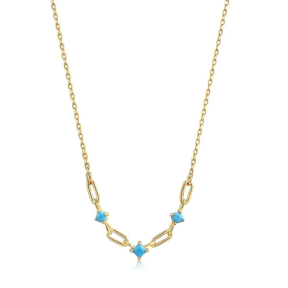 Ania Haie Gold Turquoise Link Necklace N033-03G