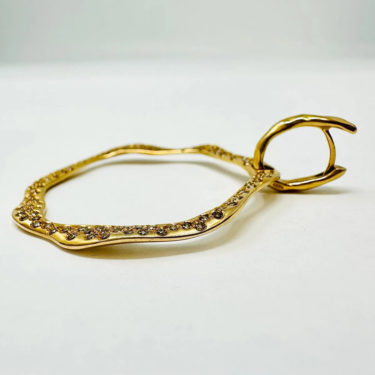 Antonini 18K Rose Gold Wavy Hoop Earrings with Diamonds