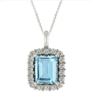 Aquamarine Diamond Pendant