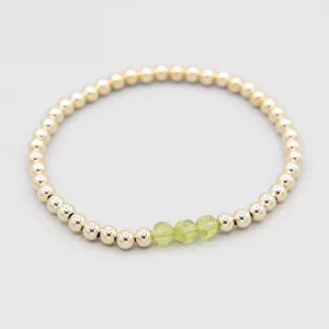 August Peridot Beaded Lux Bracelet