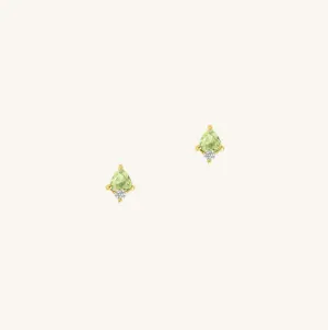 August Peridot Birthstone Studs