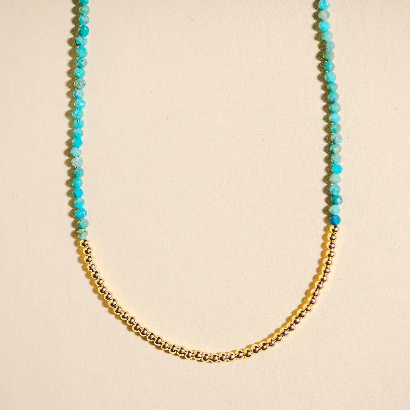 Beaded Crystal Necklace - Turquoise