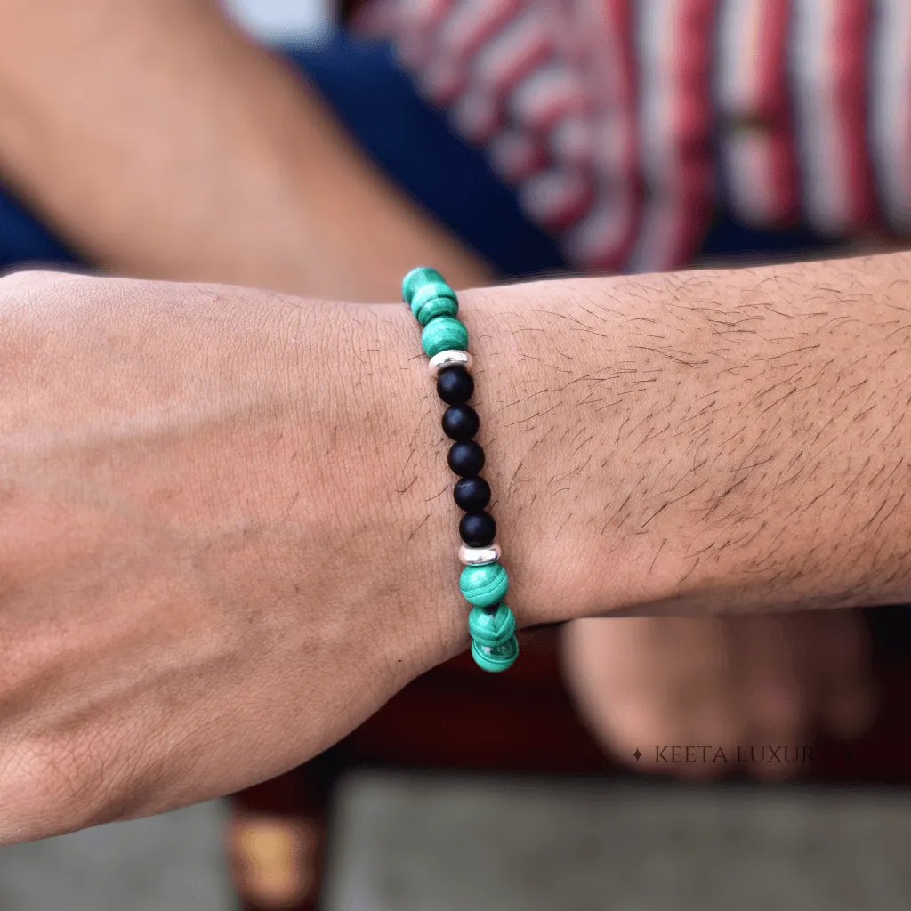 Being Natural - Malachite and Onyx Bead Bracelet