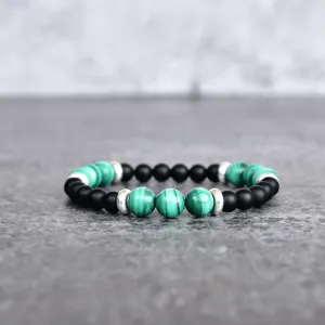 Being Natural - Malachite and Onyx Bead Bracelet