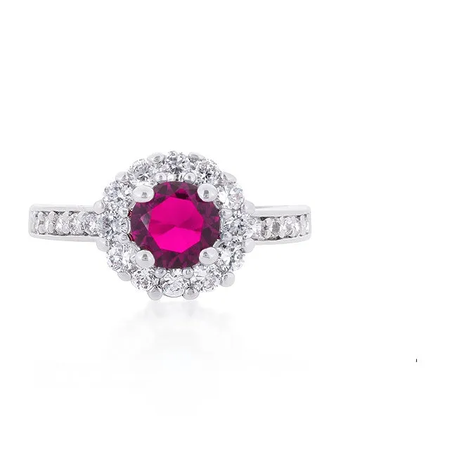 Belle Pink Round Halo Cocktail Ring | 2.2ct