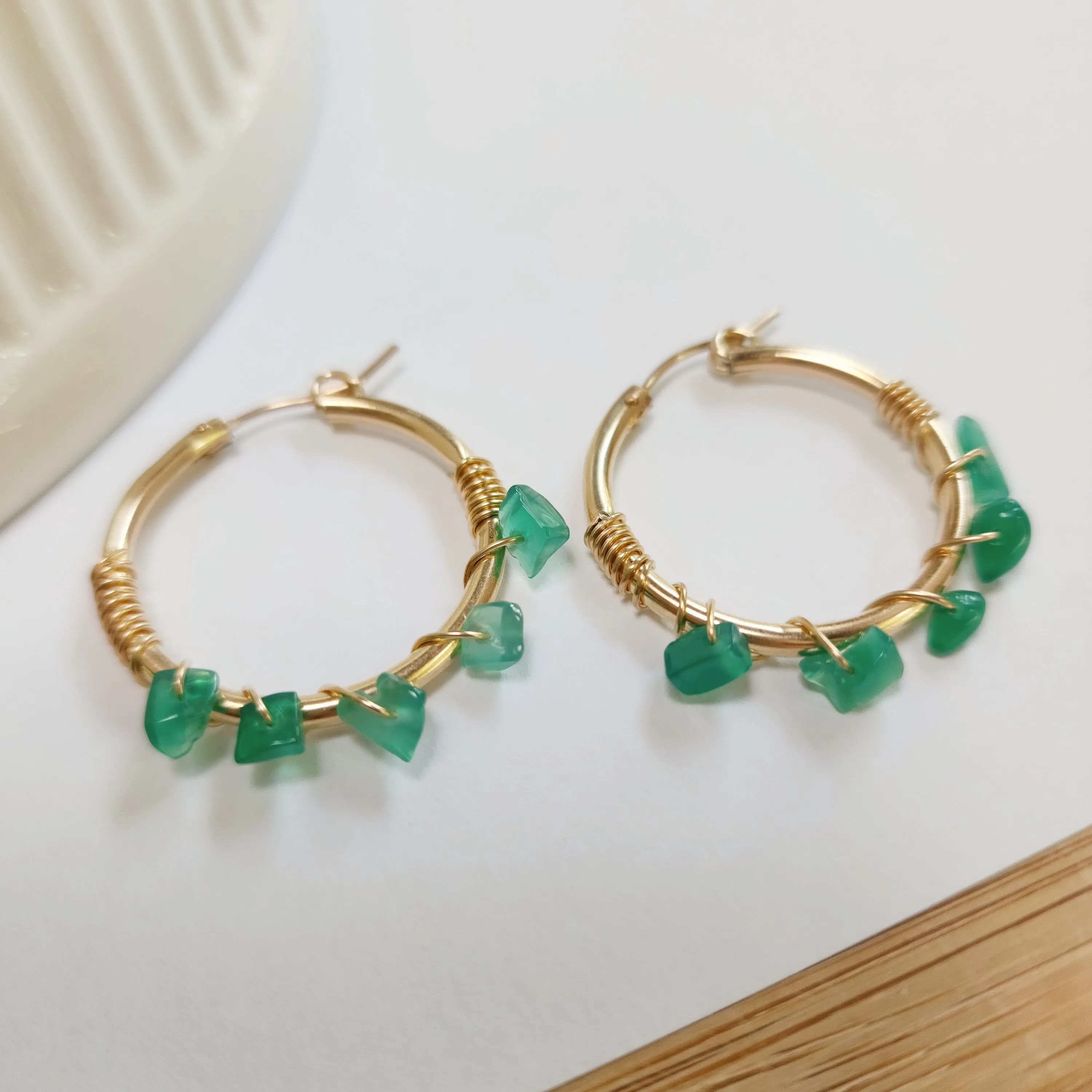 Birthstone Hoop Earrings