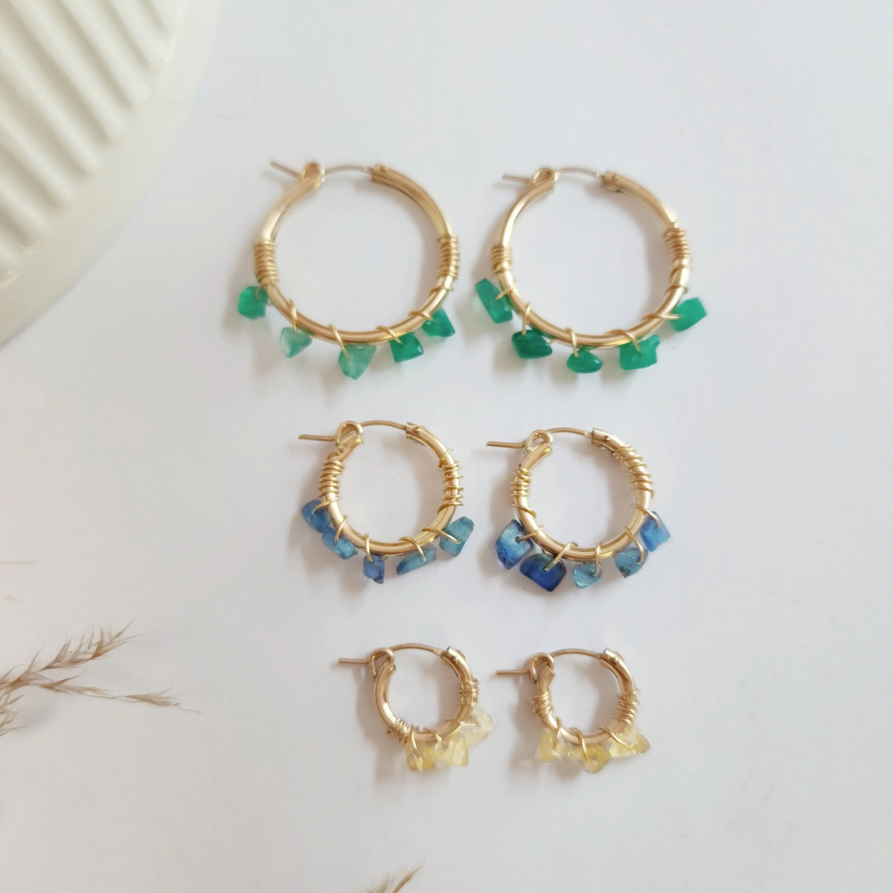 Birthstone Hoop Earrings