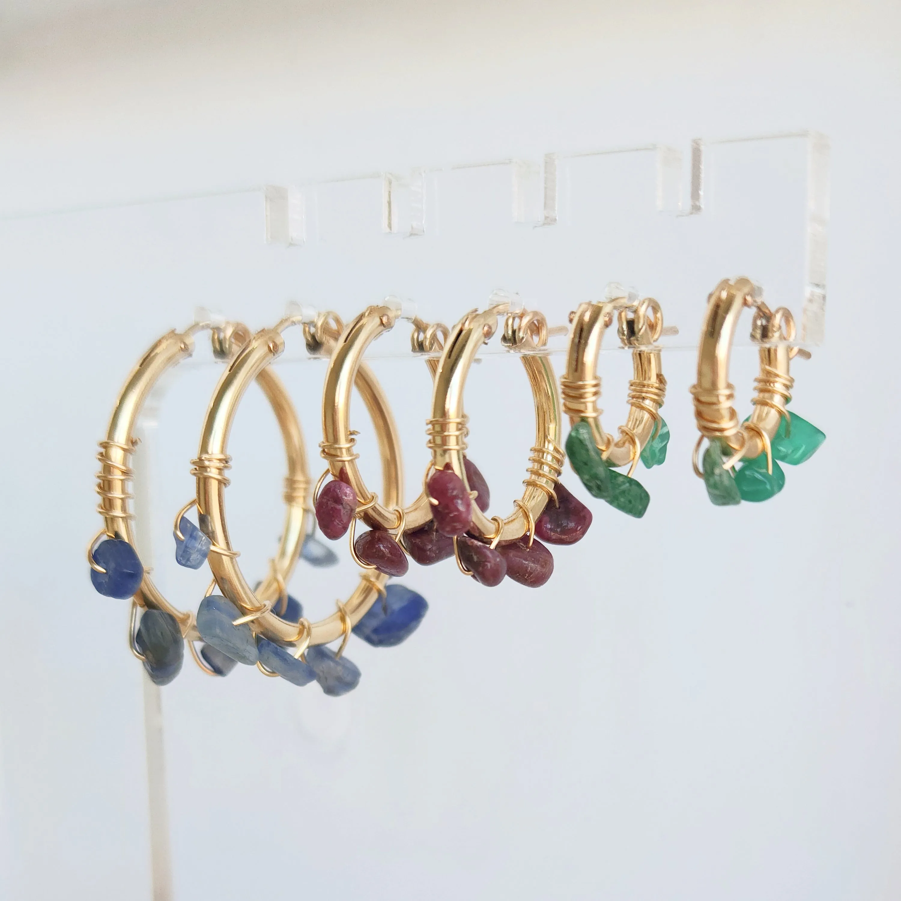 Birthstone Hoop Earrings