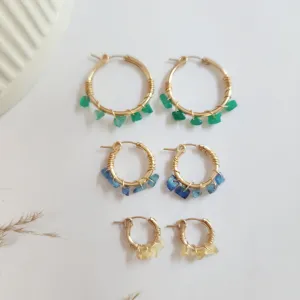 Birthstone Hoop Earrings