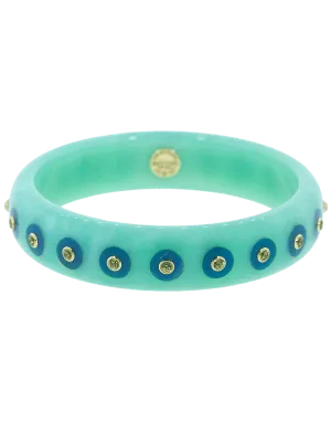 Blue Bakelite Peridot Bangle