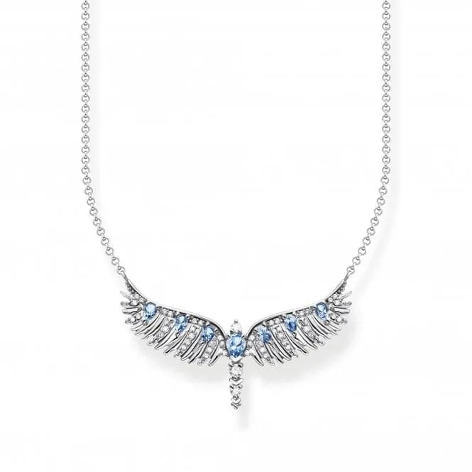 Blue Stones Phoenix Wing Necklace KE2169-644-1-L45V