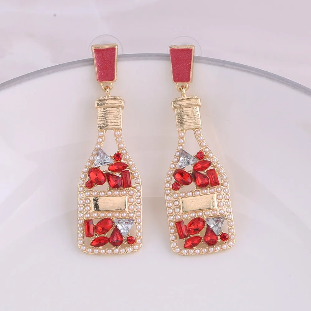 Boho Earrings - Fashion Beaded Earrings - Bride Chic Bottle Earrings