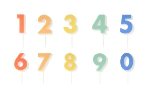 Brightly Colored Number Birthday Candle from Meri Meri, Pick Your Number 0 Through 9