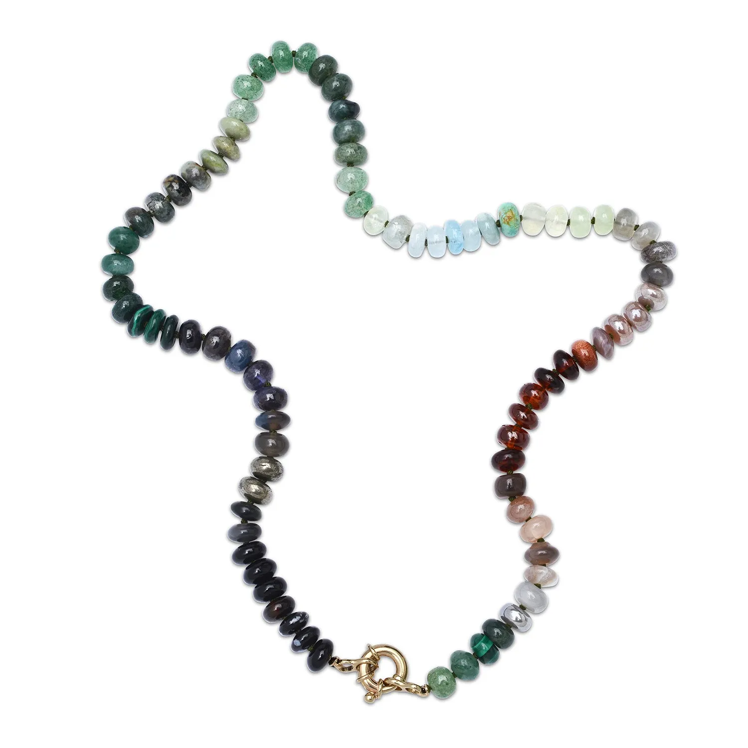 Camo Semiprecious Beaded Necklace