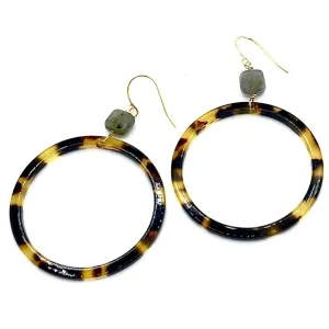 Cannes Acrylic Earrings - Hoop (tortoise)